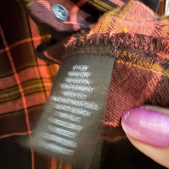 Sanctuary Women's Pink Plaid Boyfriend Button Up Size M - Picture 3 of 9